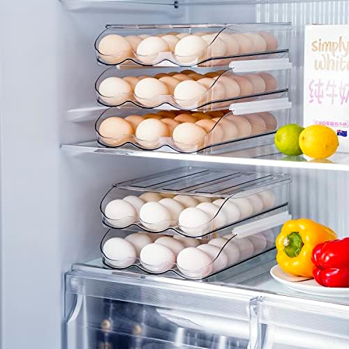 Sooyee 4-Layer Rolling Egg Container, Clear