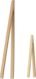 HIC Kitchen Kitchen Toast Tong Set, Natural Bamboo, 6.5 and 12-Inch, 2-Piece Set by HIC