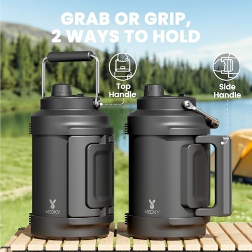 1 Gallon Insulated Water Bottle for Sports: Meoky 128 oz Triple Wall