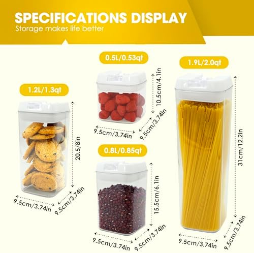 Airtight Food Storage Containers with Lids, 7-Piece BPA-Free Canister