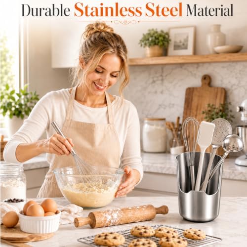 Multi-Functional Kitchen Utensil Holder,Stainless Steel Utensil