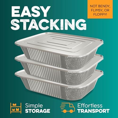 Aluminum Pans With Lids 9x13 [10 Sets] Aluminum Foil Pans Trays With