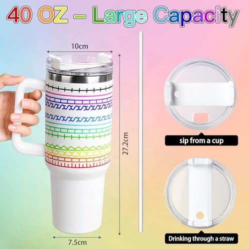 40oz Stainless Steel Large Insulated Tumblers With Handles Lids And
