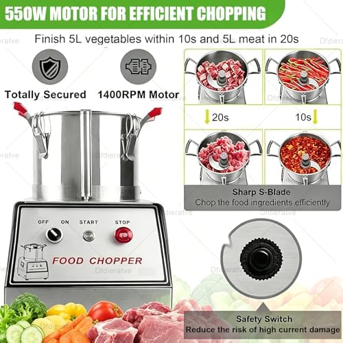 Large Capacity Commercial Food Chopper, 15L