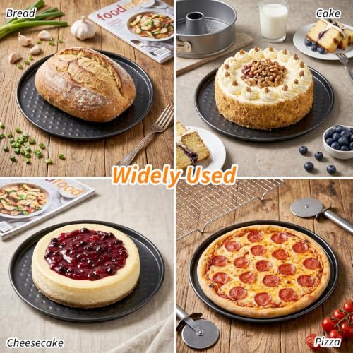 4 Pcs 6 Inch Black Springform Pan with 100 Baking Paper, Removable