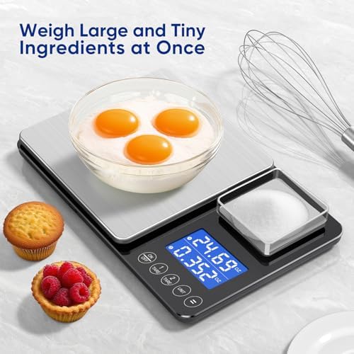 Dual Platform Food Kitchen Scale with 0.01g/0.001oz High Precision