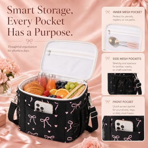 LOIDOU Lunch Box for Women Men Insulated Corduroy Lunch Bag Cooler