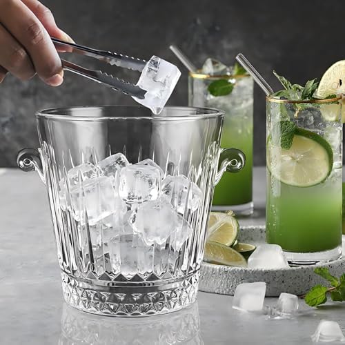 2-Liter Party Ice Bucket, Portable Cocktail Bar Beverage Bucket, Glass