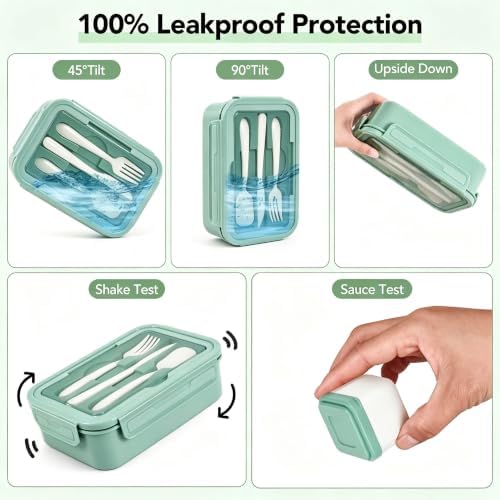 Bento Box 1100ml Lunch Container with Bag & Utensils & 2 Storage Bags