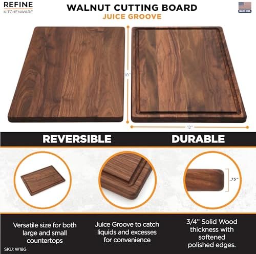 Black Walnut Cutting Board, 18x12x.75"