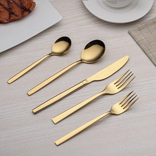 Berglander 20 Piece Titanium Gold Plated Stainless Steel Flatware Set