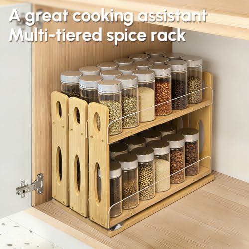Spice Organization for Cabinet, Kitchen Pull Out Spice Rack Organizer