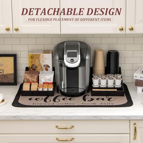 ANBOXIT Coffee Station Organizer for Countertop, Condiment Organizer