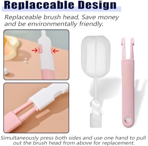 Spong Bottle Brush 5PCS Cup Brushes Sponge Baby Bottle Brushes Long