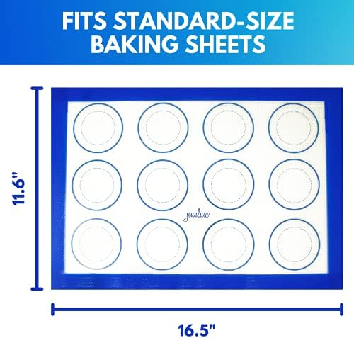 Jenaluca Silicone Baking & Cookie Mats, 2 Pack, 16.5 x 11.6 in