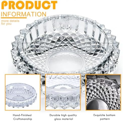 Clear Candle Holder Candle Dish – Chic Glass Candle Holder Tray for