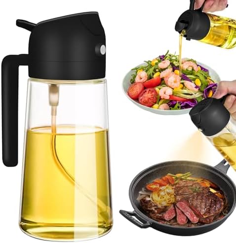 2-in-1 Oil Dispenser and Sprayer, 470ml, Black