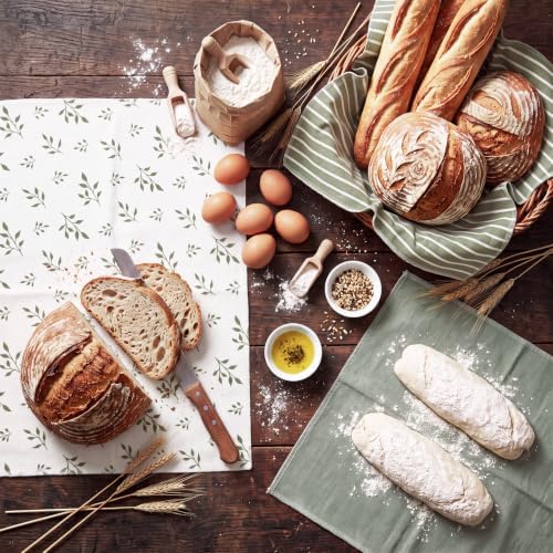 Batiyeer 6 Pcs Sage Green Cotton Tea Towel for Baking Sourdough Bread