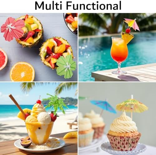600 Pack Drink Umbrellas Cocktail Picks, Assorted Mini Paper Umbrella