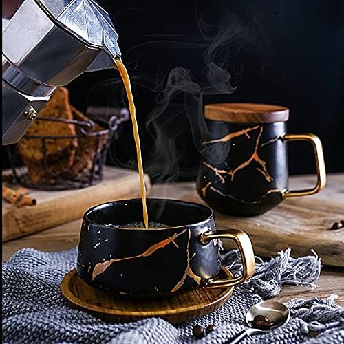 Peohud 2 Pack Ceramic Tea Coffee Cup, 10 OZ Coffee Mug with 304
