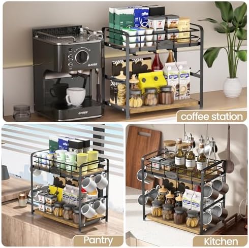 Coffee Cup Holder 2 Tier Mug Stand Rack