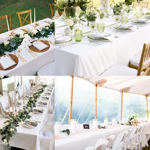 FINDYOU 10 Pack White Table Cloth Rectangle Table 60 x 102 Inch