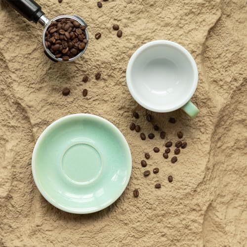Loveramics Coffee Cup Ceramic, 10 oz Latte Art Cup with Saucer for