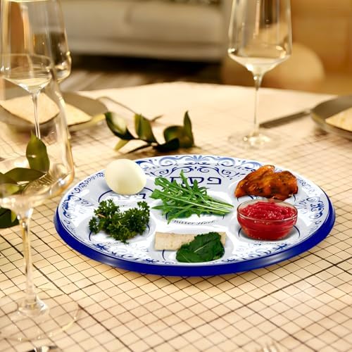 Newtay 24 Pcs Passover Seder Plate Plastic 10" Disposable Plates