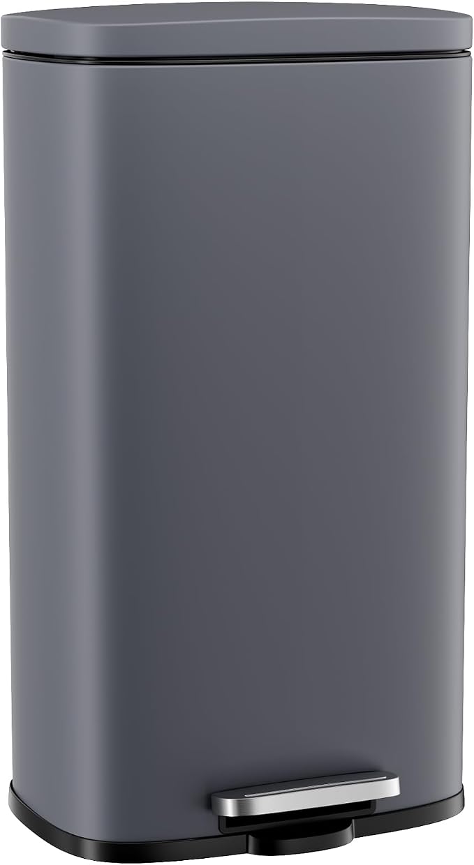 Arlopu 8 Gallon Step Trash Can, Stainless Steel Garbage Bin, Soft-Close Rubbish by Arlopu