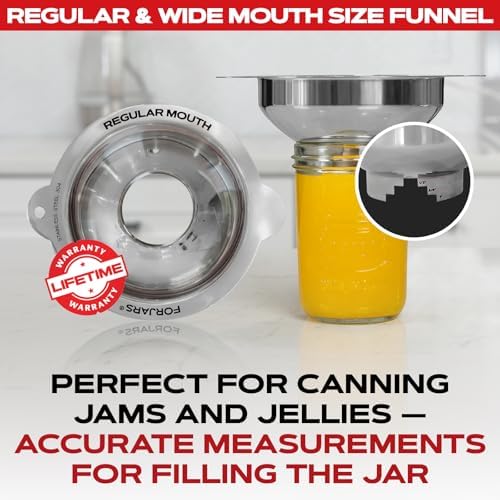 FORJARS Canning Funnel Set - with Strainer for Wide and Regular Mason