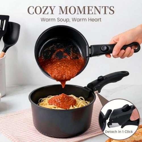 20-Piece Ceramic Pots and Pans Set, Nonstick Cookware Set with