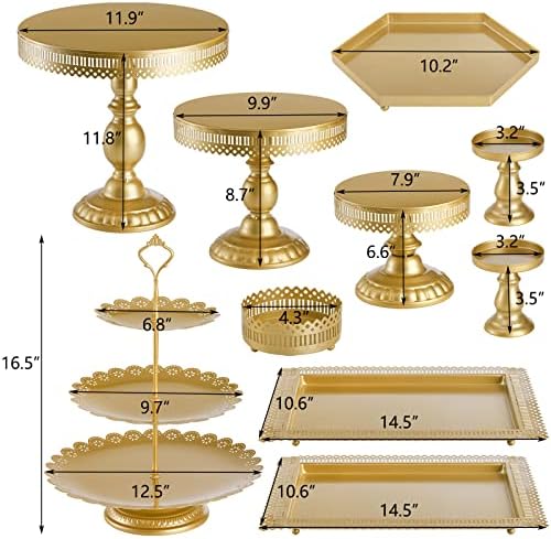Hedume Set of 10 Cake Stand, Metal Cupcake Stand Set with Multiple