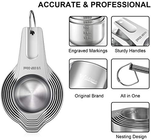 Wildone Measuring Cups & Spoons Set of 21 - Includes 7 Stainless Steel