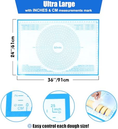 Silicone Pastry Mat, 36 x 24 Inch, with Measurements