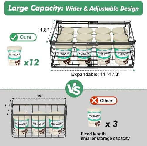 ADRIMER Freezer Organizer Bins, 2 Packs Foldable & Stackable Chest