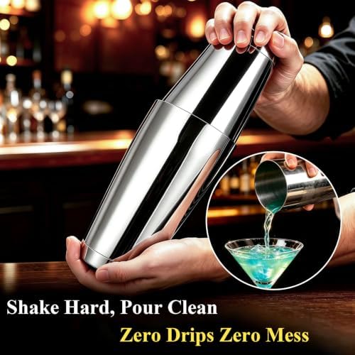 Boston Cocktail Shaker, 18oz & 28oz 2-Piece Tins, Professional Bar
