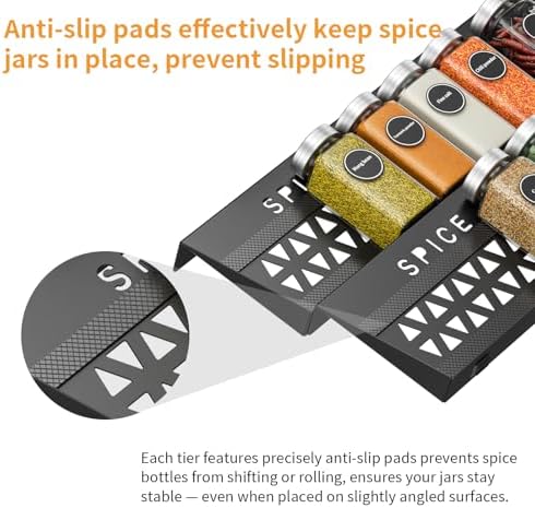 RCHYFEED 4 Pack Spice Drawer Organizer (Need 3.5" Deep Drawer)
