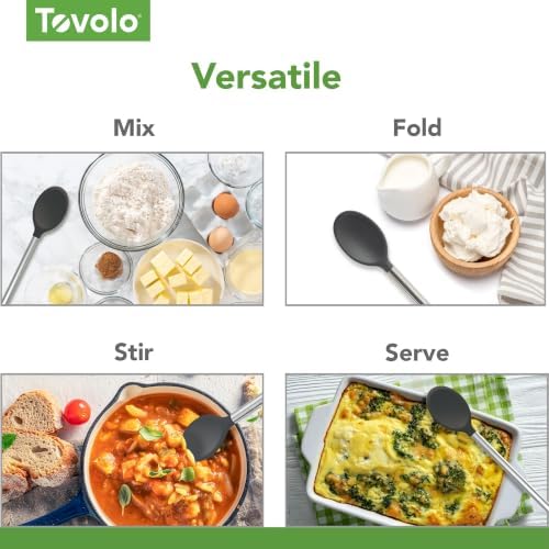 Tovolo Mixing Spoon Stainless Steel Handle Scratch Resistant Non Stick