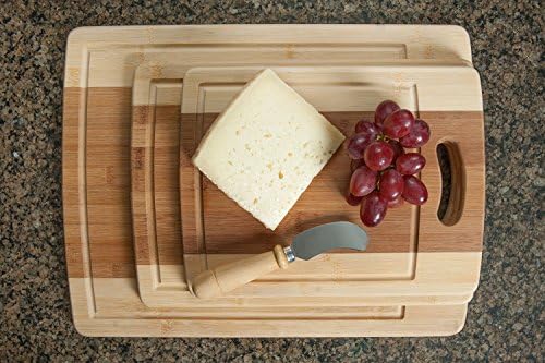 Heim Concept Organic Bamboo Cutting Boards 3PC Set, Various Convenient