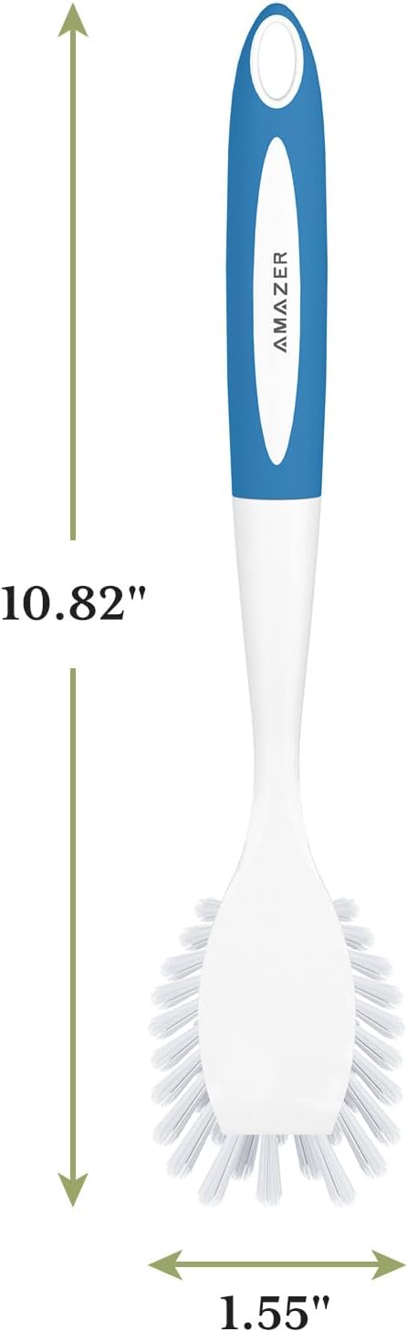 Amazer Dish Brush with Handle, 2 Pack Kitchen Scrub Brushes - Image 4
