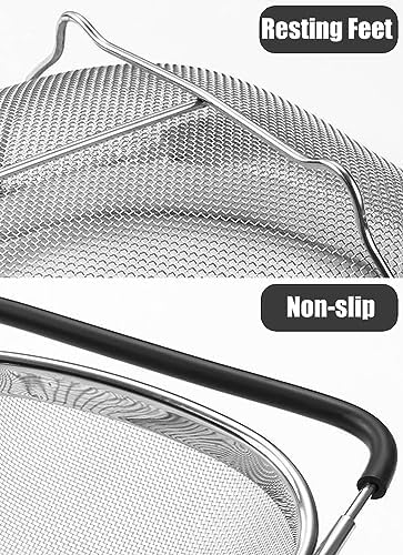 Fine Mesh Colander Over The Sink 6 Quart Stainless Steel Strainer
