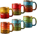 Handcrafted Ceramic Espresso Cups Set of 6, 5 oz - Kiln Glazed Small