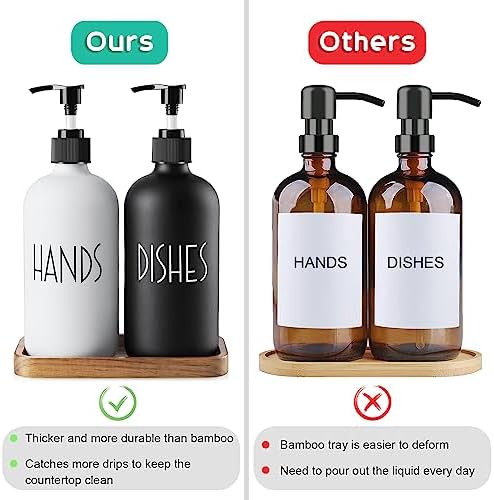 ALELION Glass Dish Soap Dispenser, 16 OZ