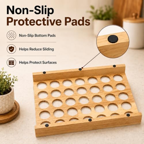 Wood K Cup Drawer Organizer, Coffee Pod Holder, 35 Pods