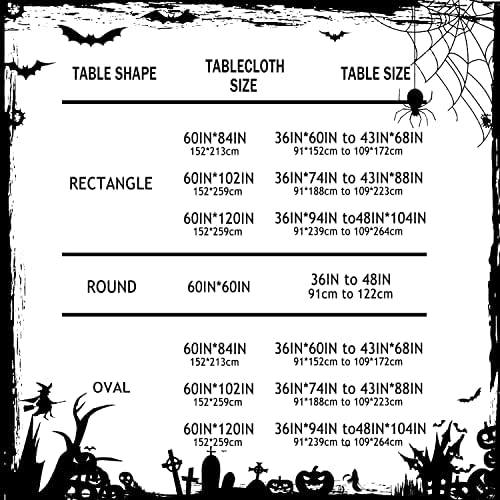 Bnejvif Halloween Tablecloth 60×84 Inch Rectangular,Spiderweb Pumpkin