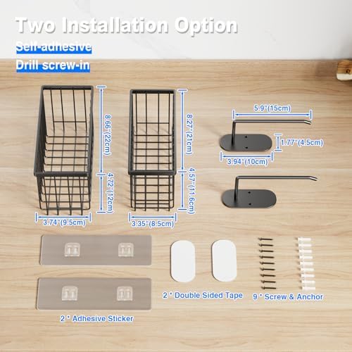 Mustorn 4 Pack Adhesive Cabinet Door Organizer, Lid Organizers Inside