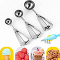 Ecowin Cookie Scoop Set Ice Cream Scoops, 3 PCS Thick Stainless Steel