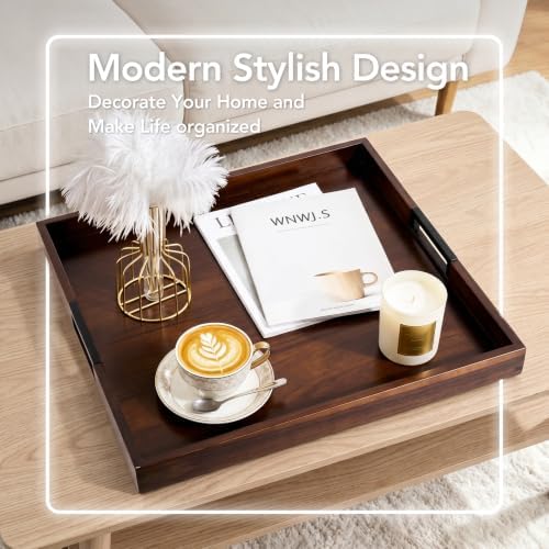 Joy&Grace Large Square Ottoman Tray for Living Room and Coffee Table