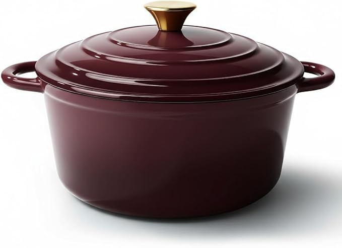6 Quart Dutch Oven Pot with Lid, Non Stick Enameled Cast Iron Dutch Oven by Fijinhom