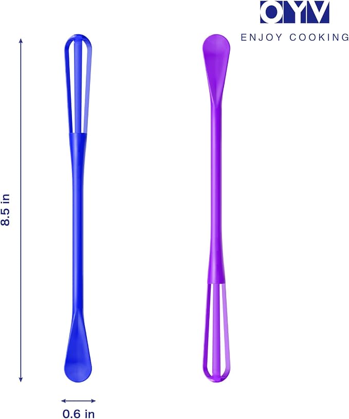 OYV Colorful Mini Whisk, Mini Spoon, Tiny Whisk 7 Pieces, Mini Small Wisk - Image 6